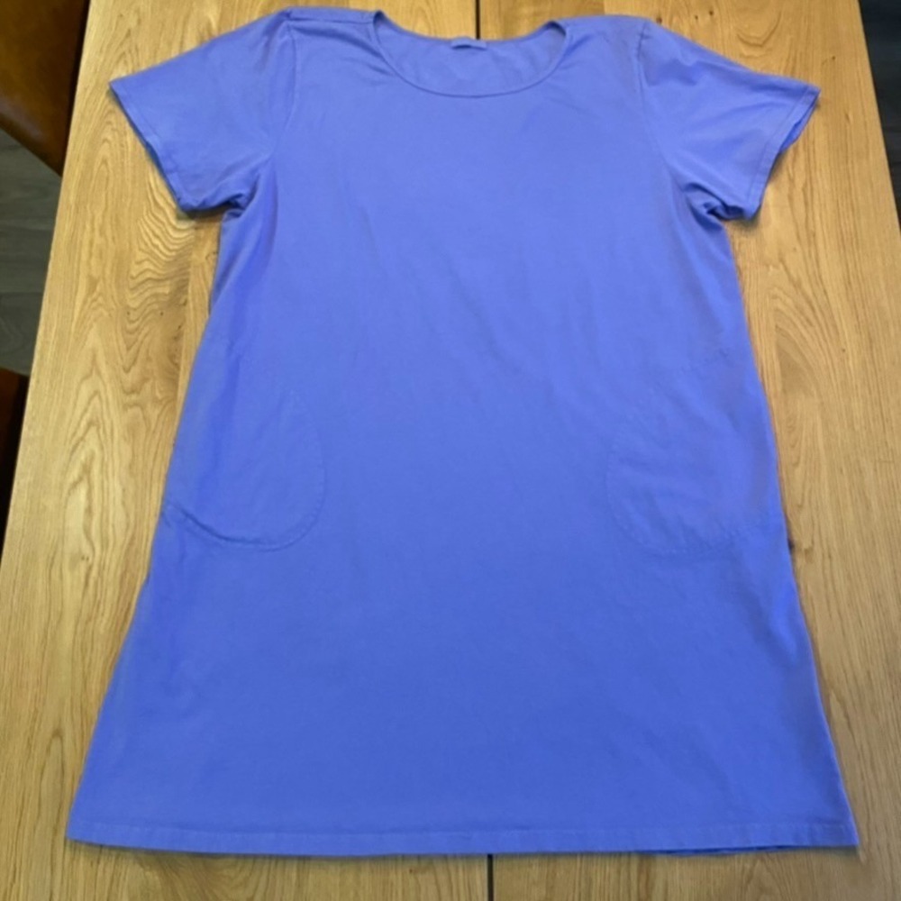 Fresh Produce T-shirt dress Women's 1X Purple Pockets cotton USA